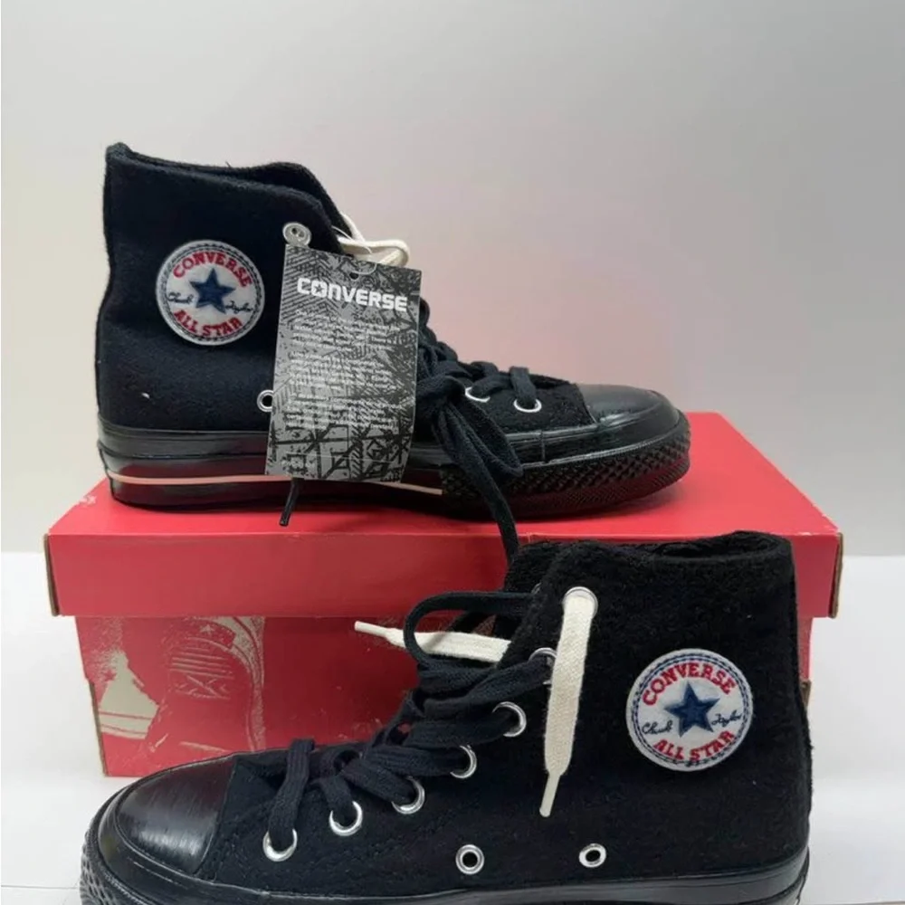 Converse Kids Black High-Top Sneakers with Logo Patch